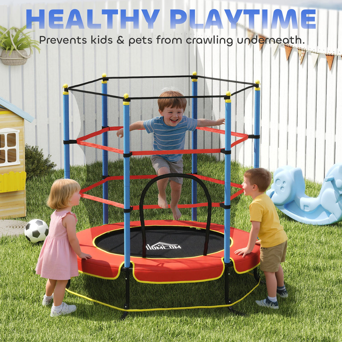 HOMCOM Kids Trampoline Safety Net