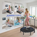 HOMCOM 45" Foldable Mini Fitness Trampoline - Black