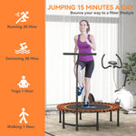 HOMCOM Mini Round Trampoline with Adjustable Handle - Green