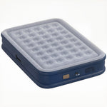Outsunny Inflatable Mattress, Double Air Bed with Built-in Electric Pump, 3 Mins Inflation, Flocked Surface - Grey