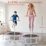 SPORTNOW 40" Mini Fitness Trampoline with Handle - Pink