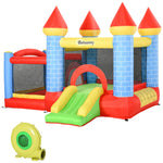 Outsunny Kids Bouncy Castle with Pool & Basket