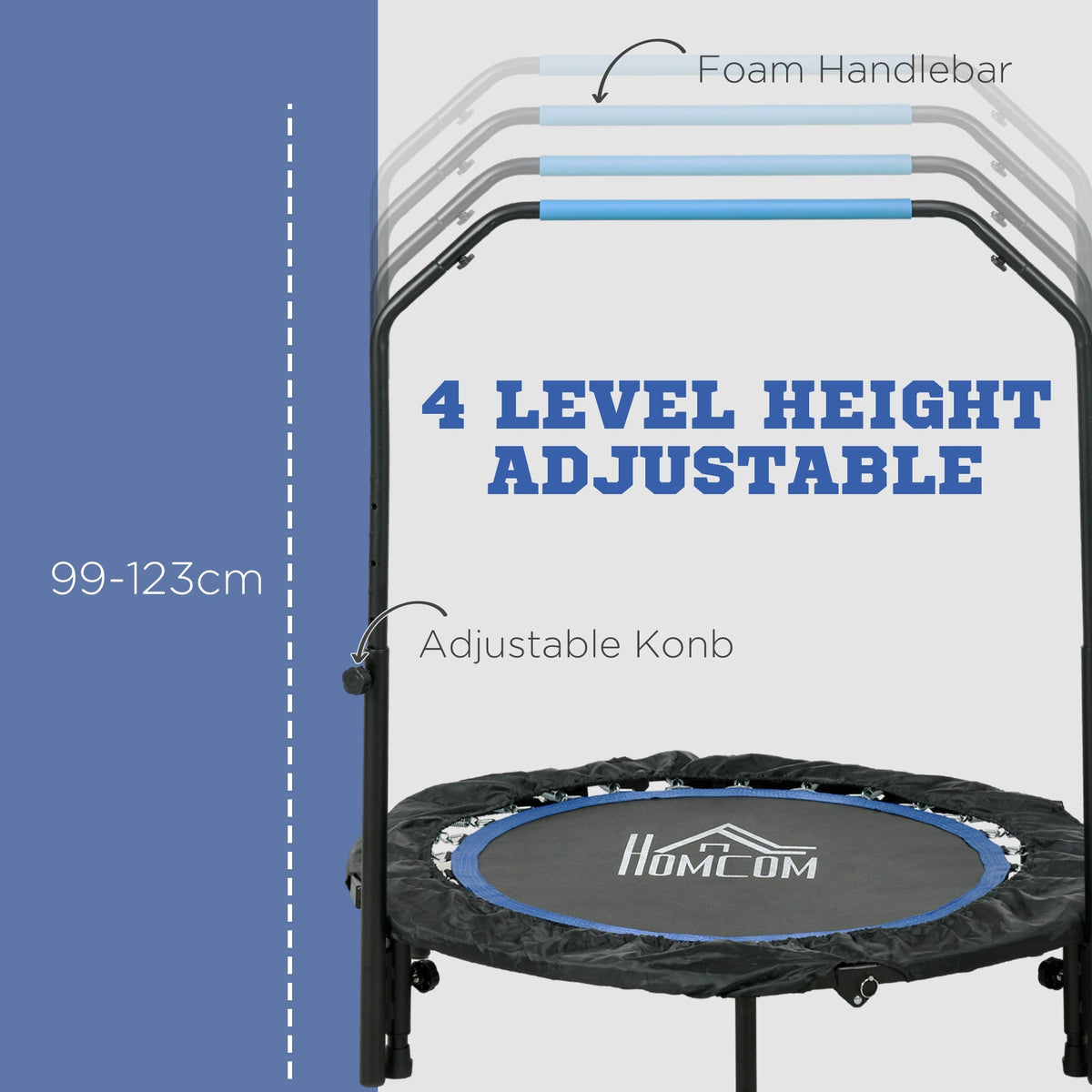 HOMCOM 40" Foldable Mini Fitness Trampoline - Black