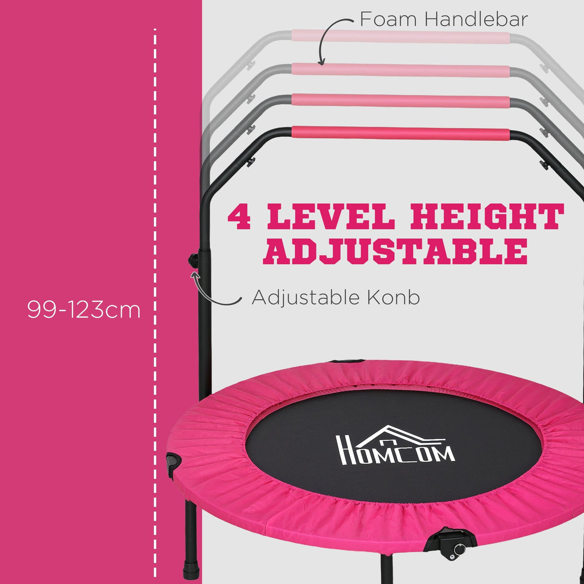 HOMCOM 40" Foldable Mini Fitness Trampoline - Black