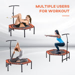 HOMCOM Mini Trampoline with Adjustable Handle