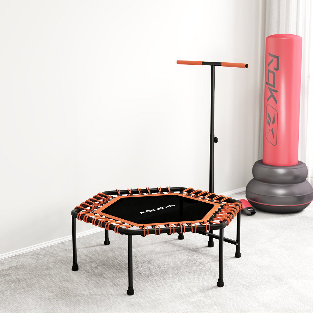 SPORTNOW 45" Bungee Fitness Trampoline with Handle - Blue