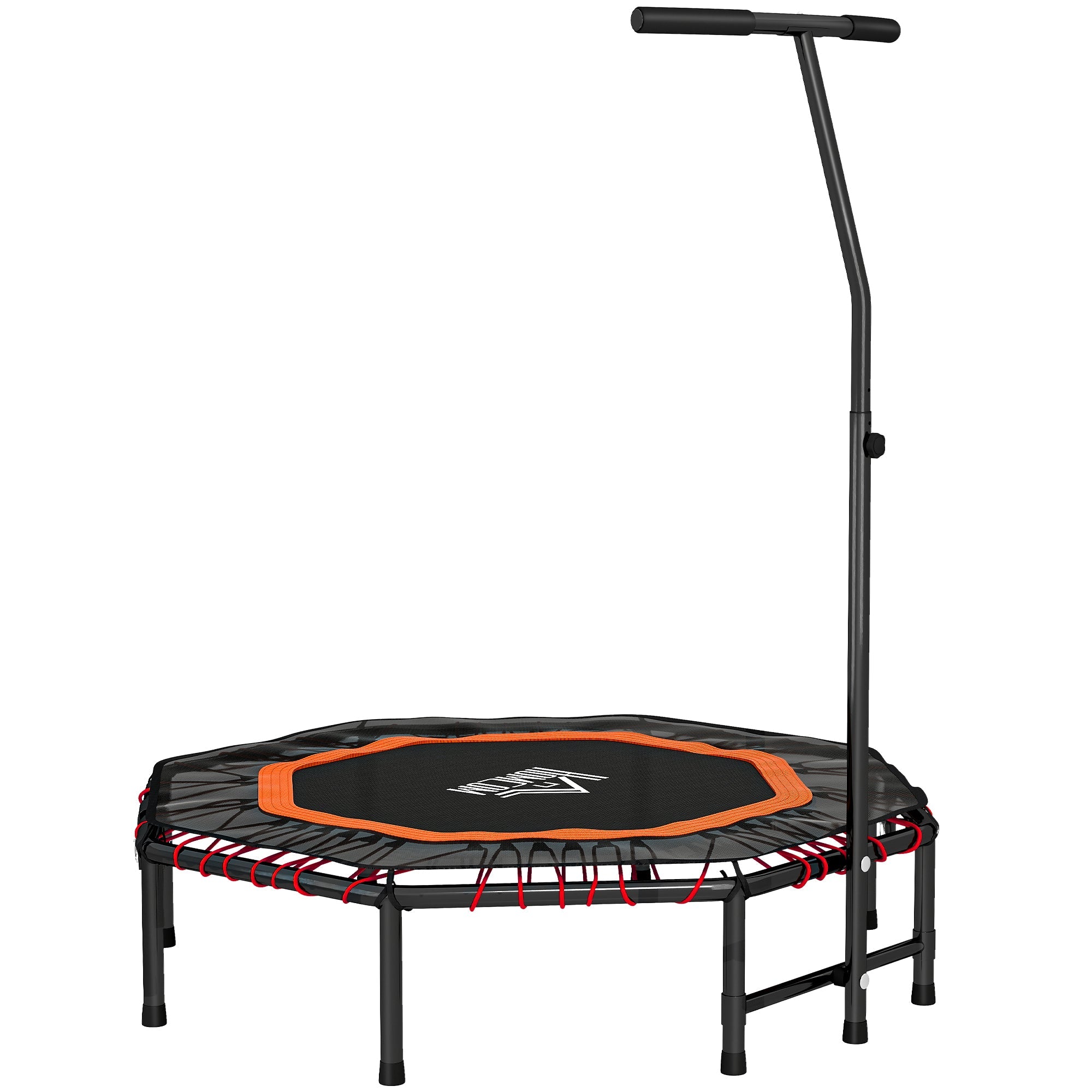 HOMCOM Fitness Trampoline with Adjustable Handle - Orange