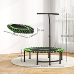 HOMCOM Mini Round Trampoline with Adjustable Handle - Green