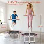 SPORTNOW 40" Mini Fitness Trampoline with Handle - Pink