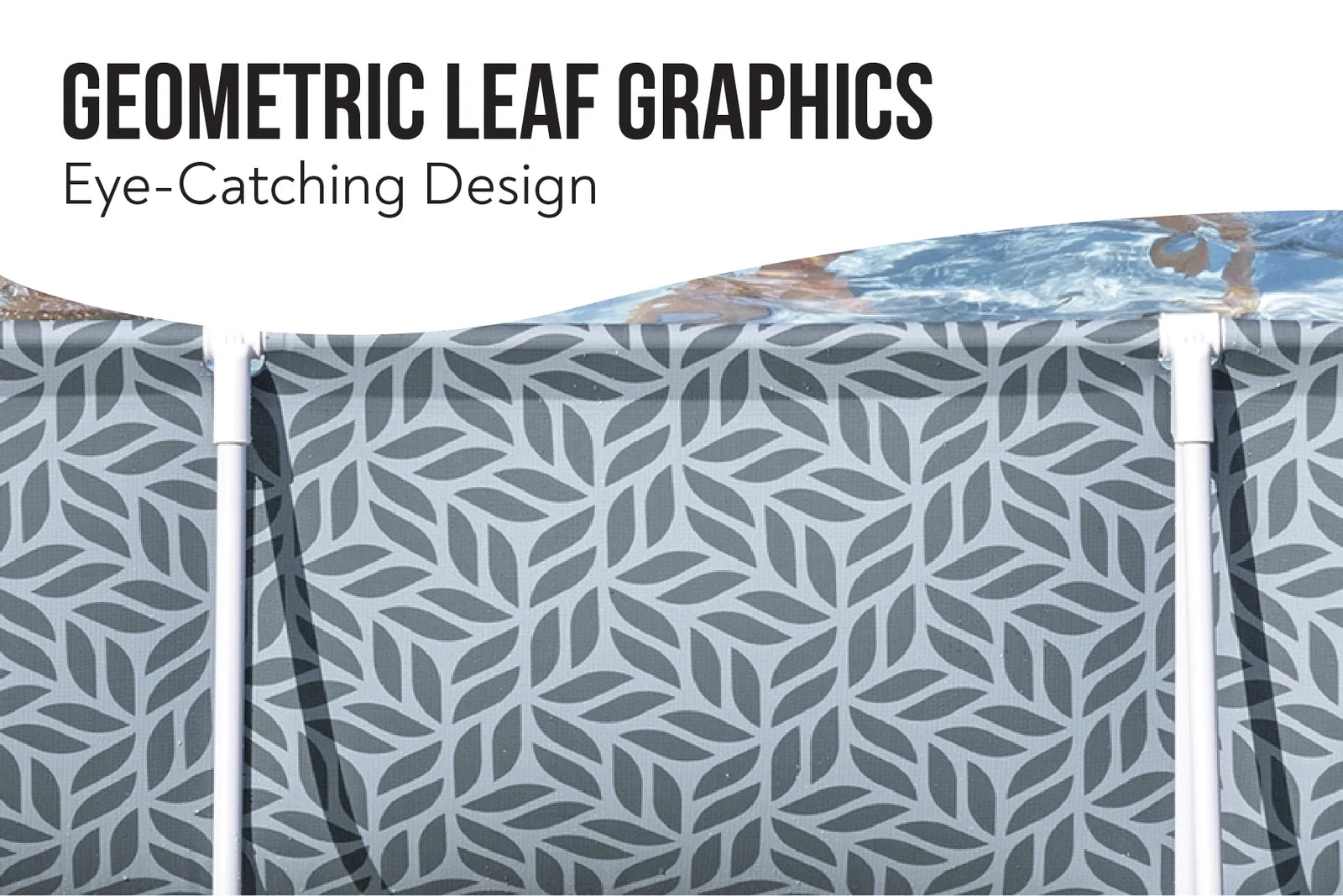 Bestway Leaf Print Rectangle Steel Pro Pool Set 12ft x 6.6ft x 26in 5