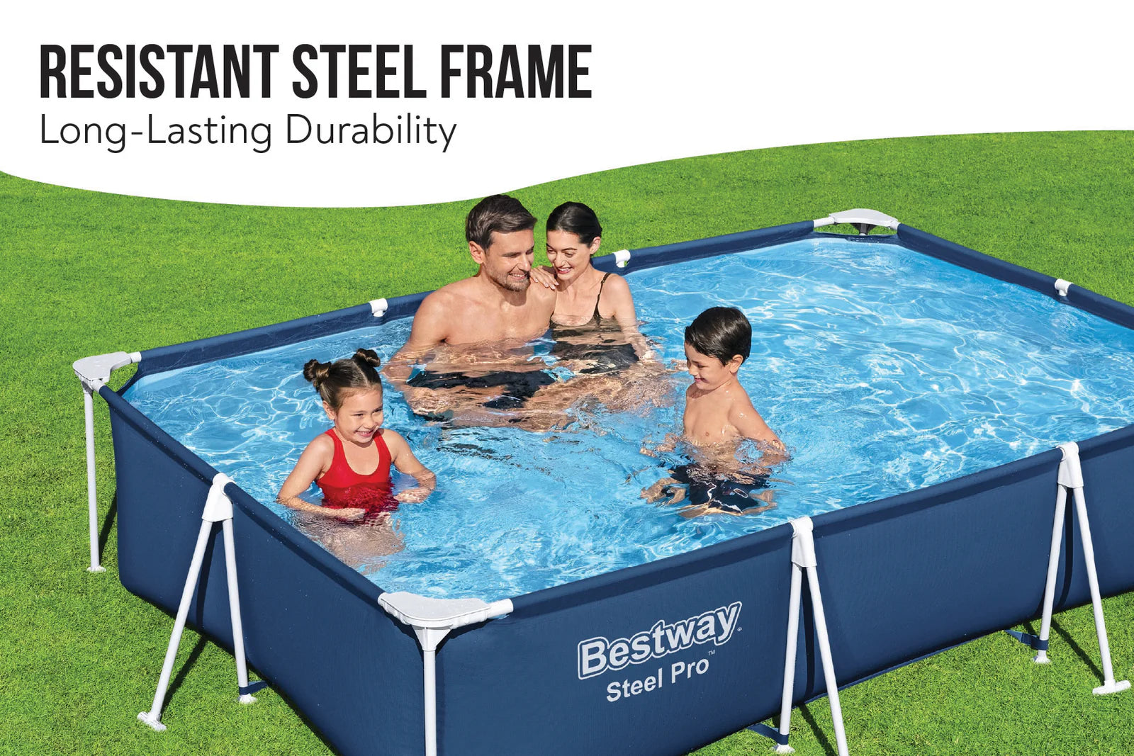 Bestway Rectangle Steel Pro Pool 9ft x 6.7ft x 26in 6