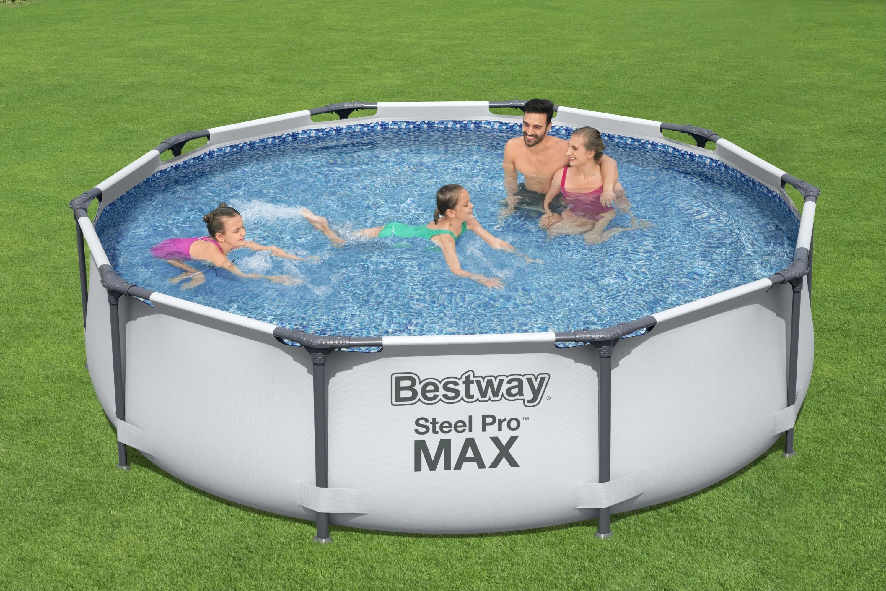 Bestway 10ft x 30in Grey Round Steel Pro Max Pool Set 2