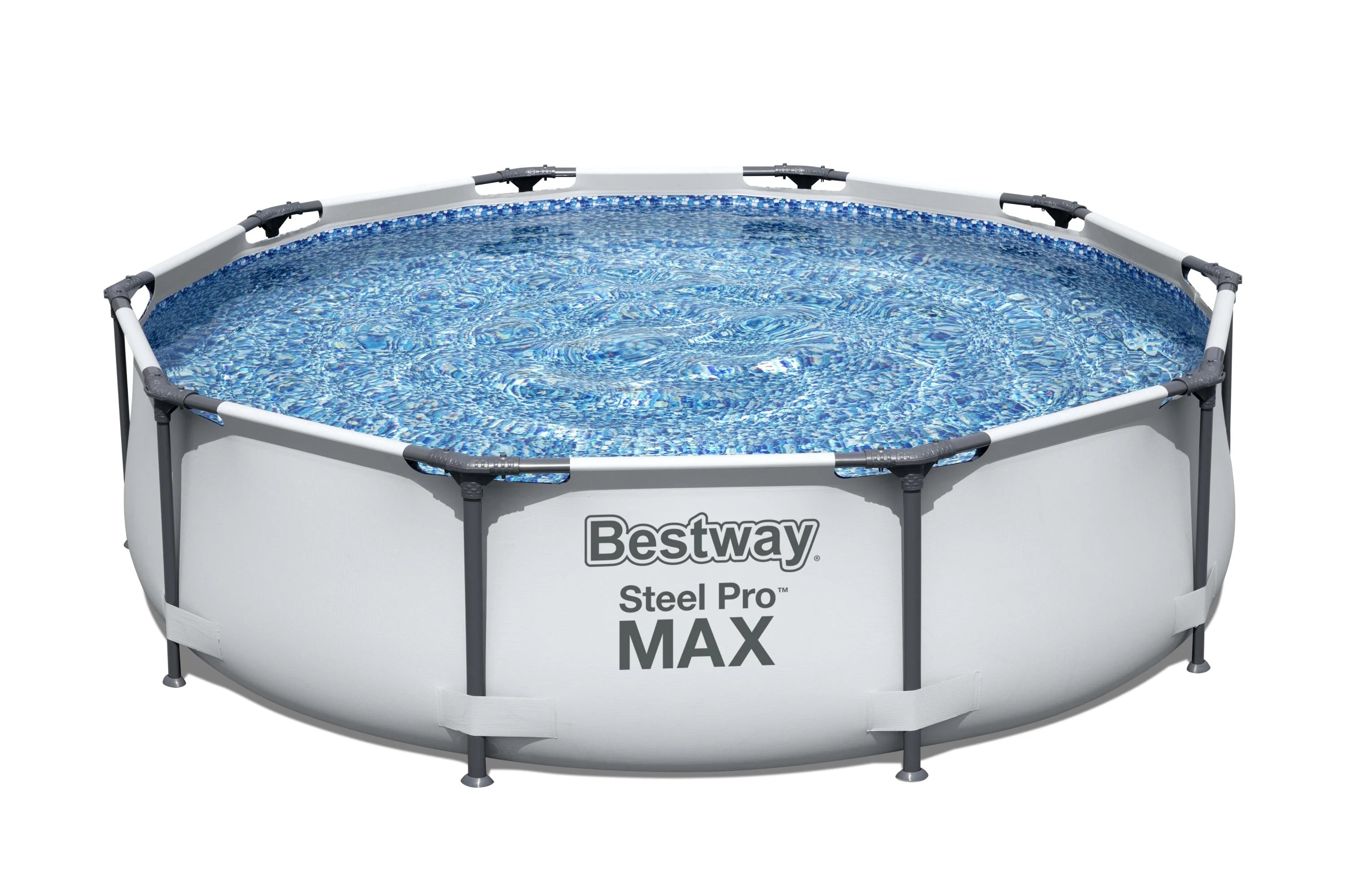 Bestway 10ft x 30in Grey Round Steel Pro Max Pool Set 1