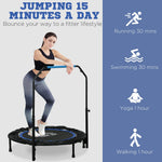 HOMCOM 40" Foldable Mini Fitness Trampoline - Black