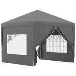 Outsunny 3x3m Pop Up Gazebo with Sidewalls & Windows - Grey
