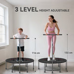 HOMCOM 40" Mini Fitness Trampoline with Handle - Black