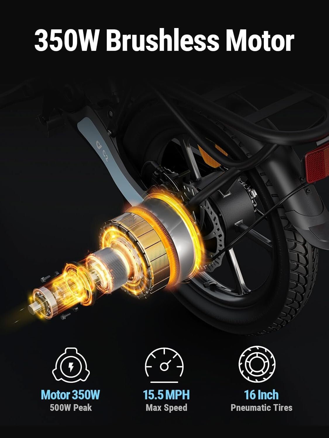 DYU C2 16" Foldable Electric Bike 250W 48V 7.5Ah