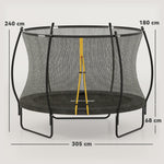 SPORTNOW Outdoor Trampoline with Enclosure Net & Spring Cover