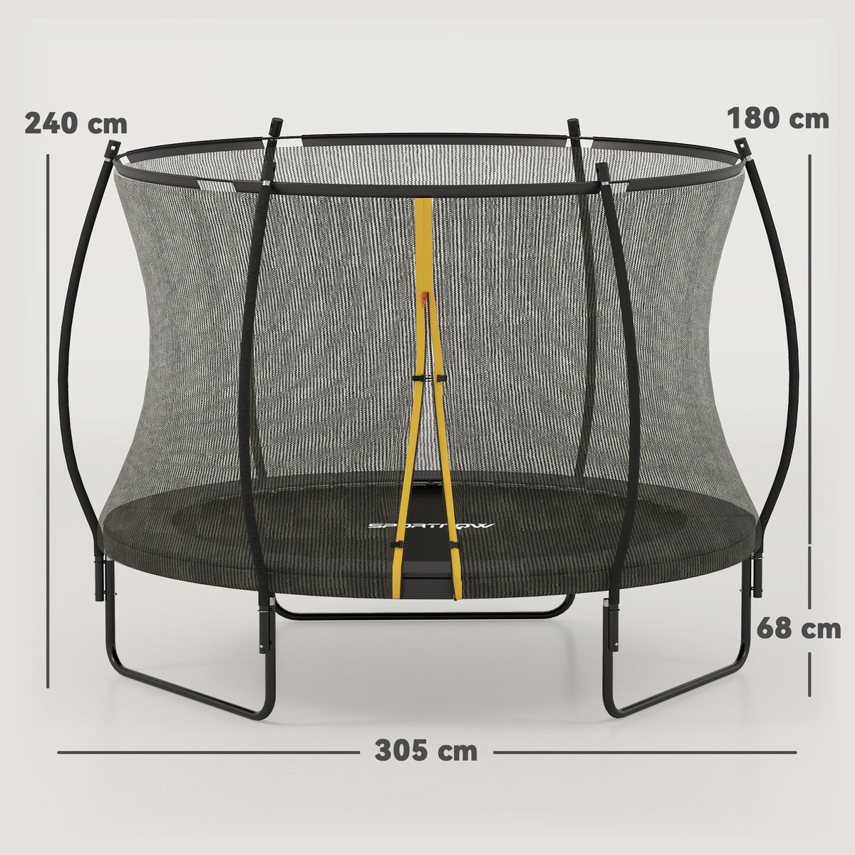 SPORTNOW Outdoor Trampoline with Enclosure Net & Spring Cover