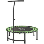 HOMCOM Mini Round Trampoline with Adjustable Handle - Green