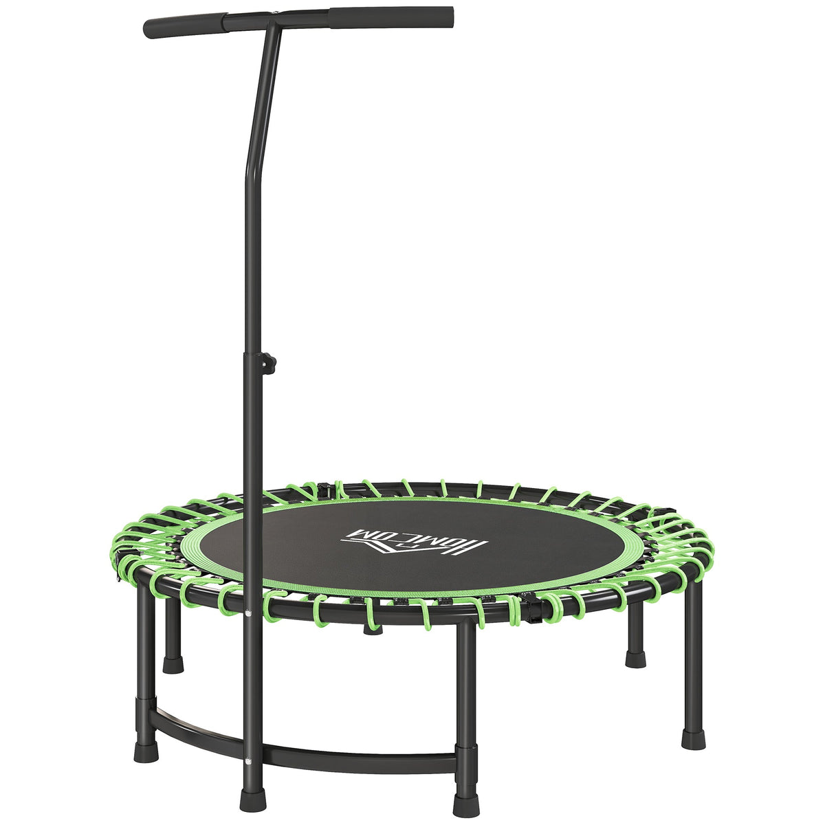 HOMCOM Mini Round Trampoline with Adjustable Handle - Green