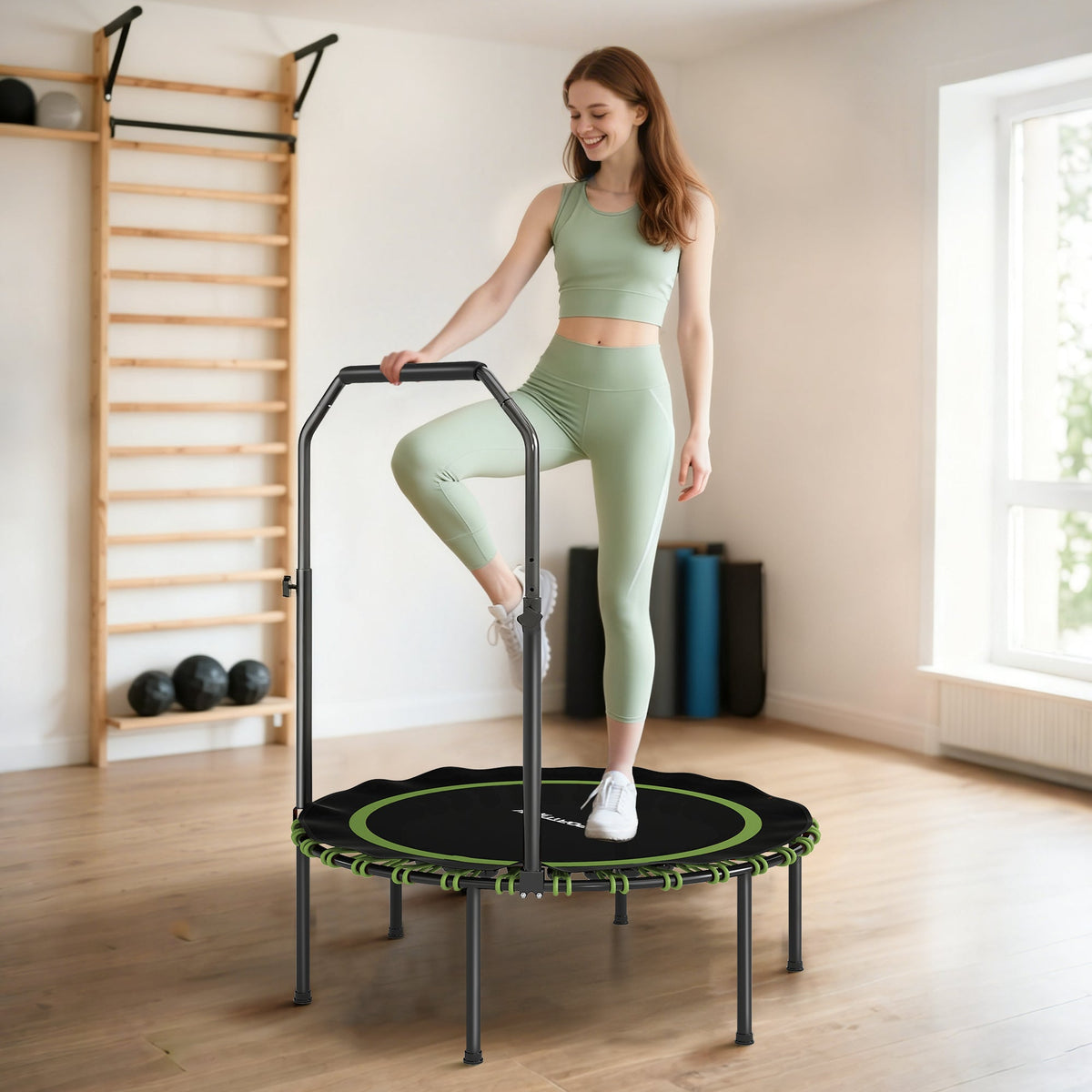 SPORTNOW 40" Foldable Fitness Trampoline - Green