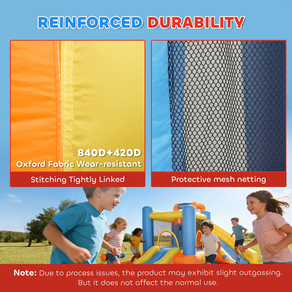 AIYAPLAY 5-in-1 Bouncy Castle with Dual Slides