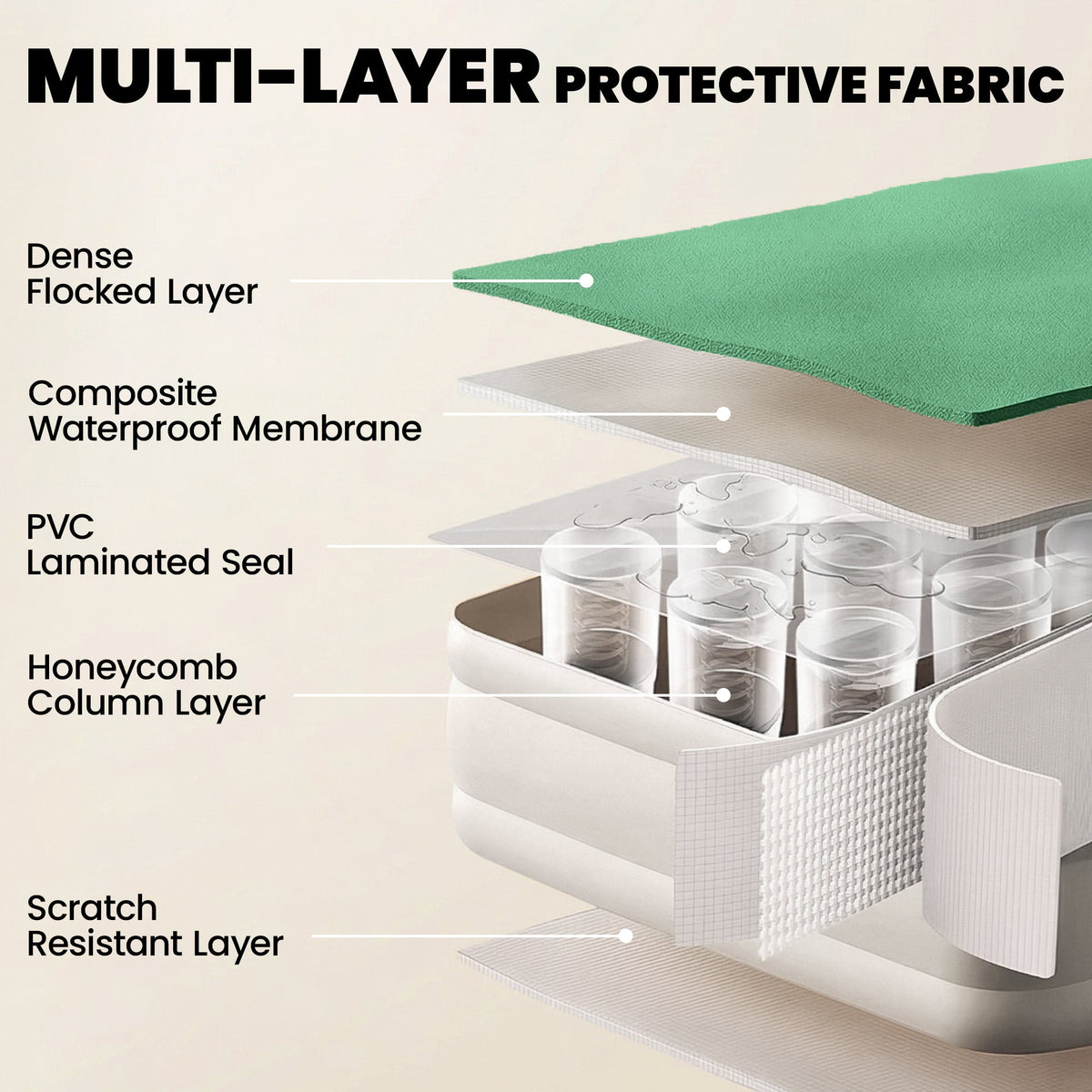Outsunny Inflatable Mattress, Double Air Bed with Built-in Electric Pump, 3 Mins Inflation, Flocked Surface - Dark Green