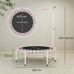 SPORTNOW 40" Mini Fitness Trampoline with Handle - Pink