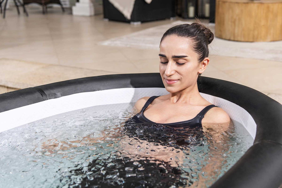 Lay-Z-Spa Glacial Dip Pro ice bath in use for cold water therapy