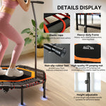 HOMCOM Fitness Trampoline with Adjustable Handle - Orange