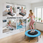 HOMCOM 40" Mini Fitness Trampoline with Handle - Black