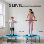 HOMCOM 40" Mini Fitness Trampoline with Handle - Black
