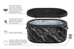 Lay-Z-Spa Glacial Dip Pro with pump cover and 431L product callouts