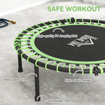 HOMCOM Mini Round Trampoline with Adjustable Handle - Green