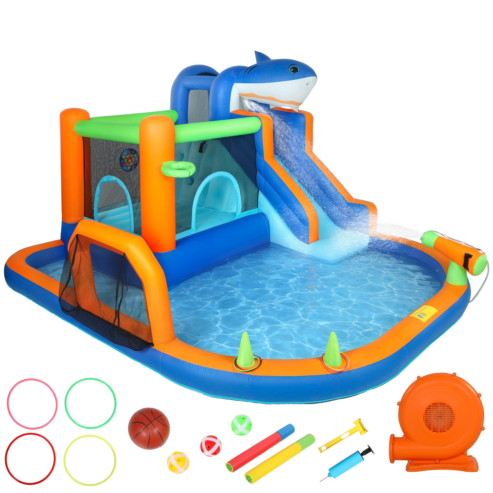 AIYAPLAY Shark Bounce House with Slide