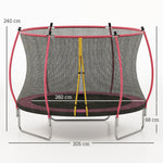 SPORTNOW Outdoor Trampoline with Enclosure Net & Spring Cover