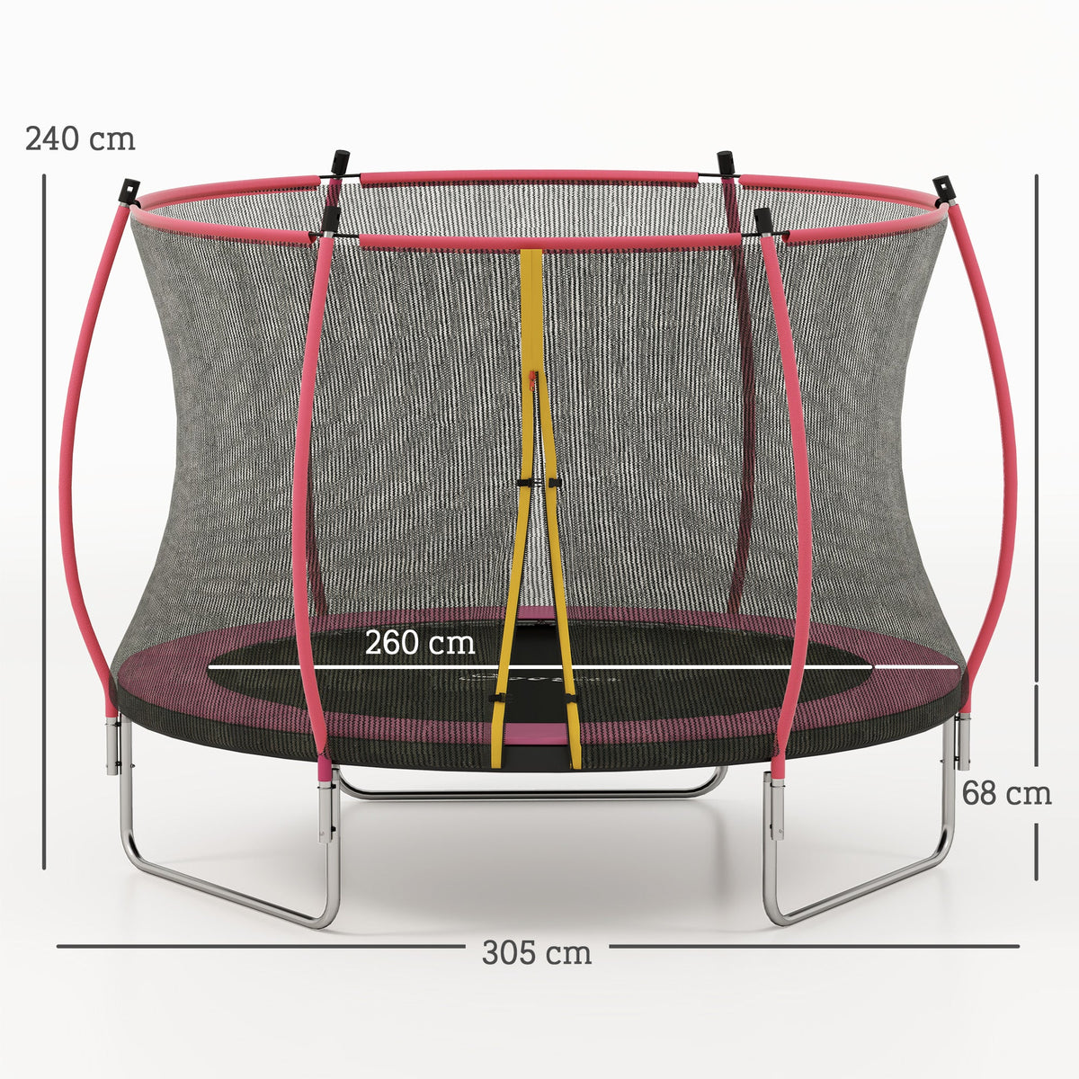 SPORTNOW Outdoor Trampoline with Enclosure Net & Spring Cover