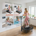 HOMCOM 40" Foldable Mini Fitness Trampoline - Black