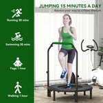 HOMCOM 40" Foldable Mini Fitness Trampoline - Black