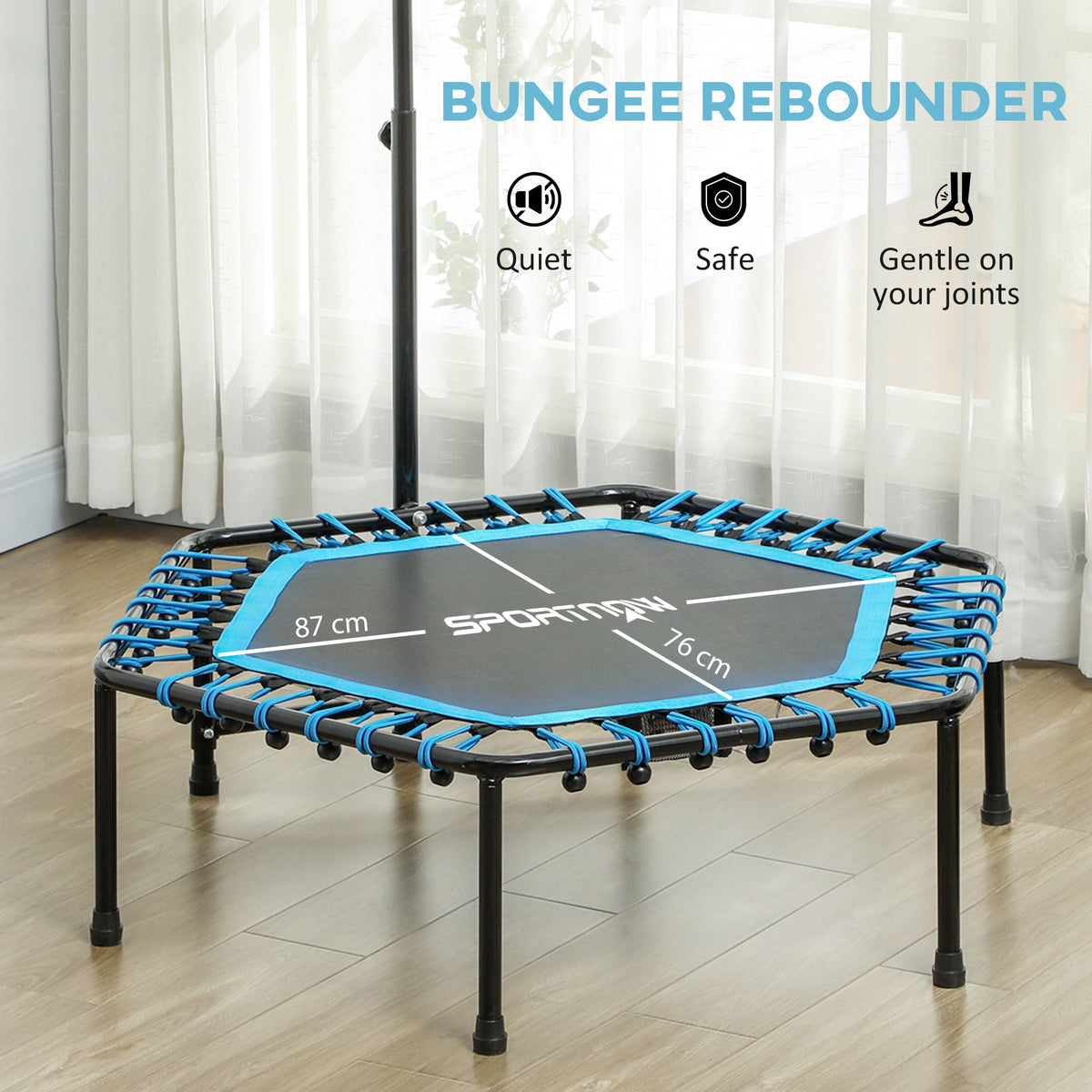 SPORTNOW 45" Bungee Fitness Trampoline with Handle - Blue
