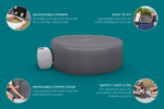 Lay-Z-Spa round thermal cover features and secure fit