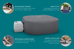 Lay-Z-Spa square thermal cover features and adjustable straps