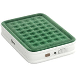 Outsunny Inflatable Mattress, Double Air Bed with Built-in Electric Pump, 3 Mins Inflation, Flocked Surface - Dark Green