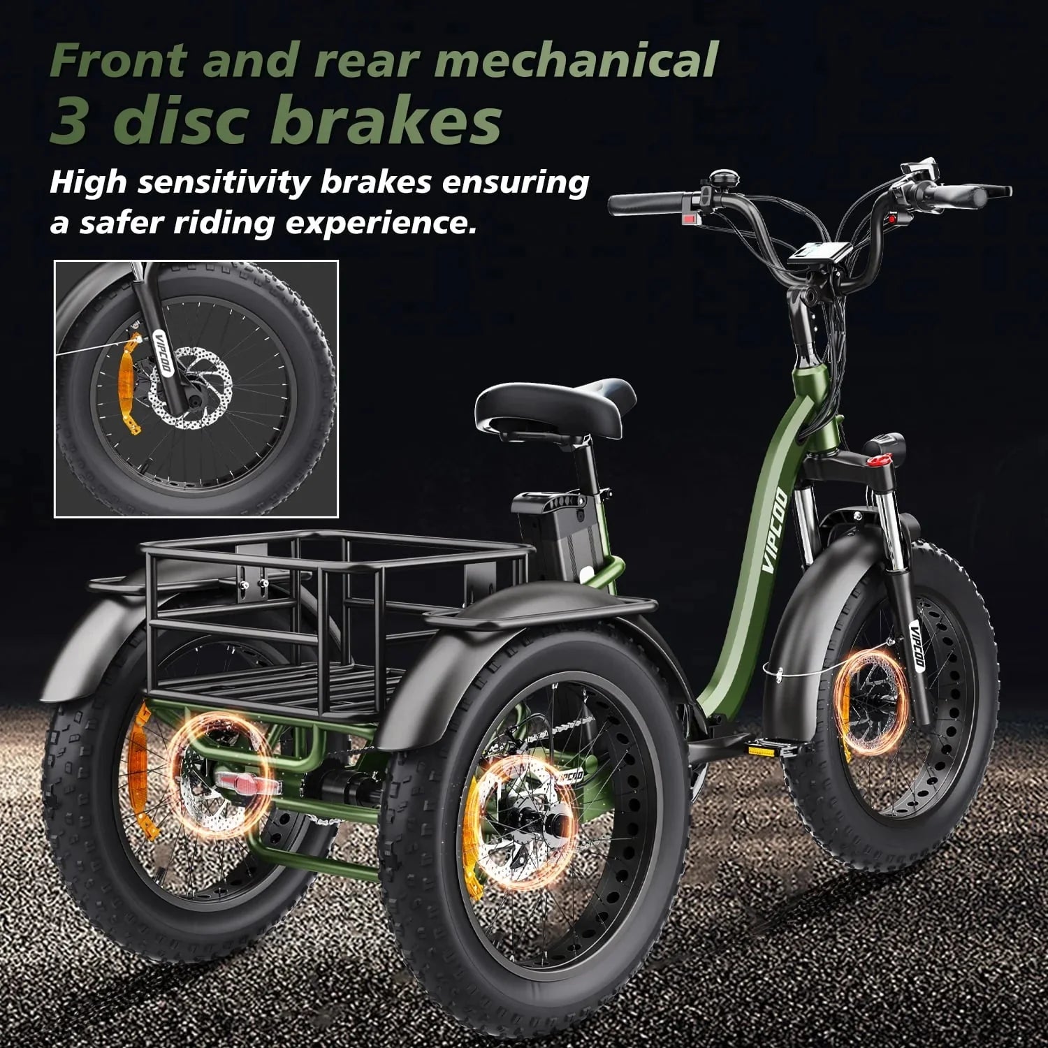 VIPCOO ET1 Folding Electric Tricycle 750W 48V