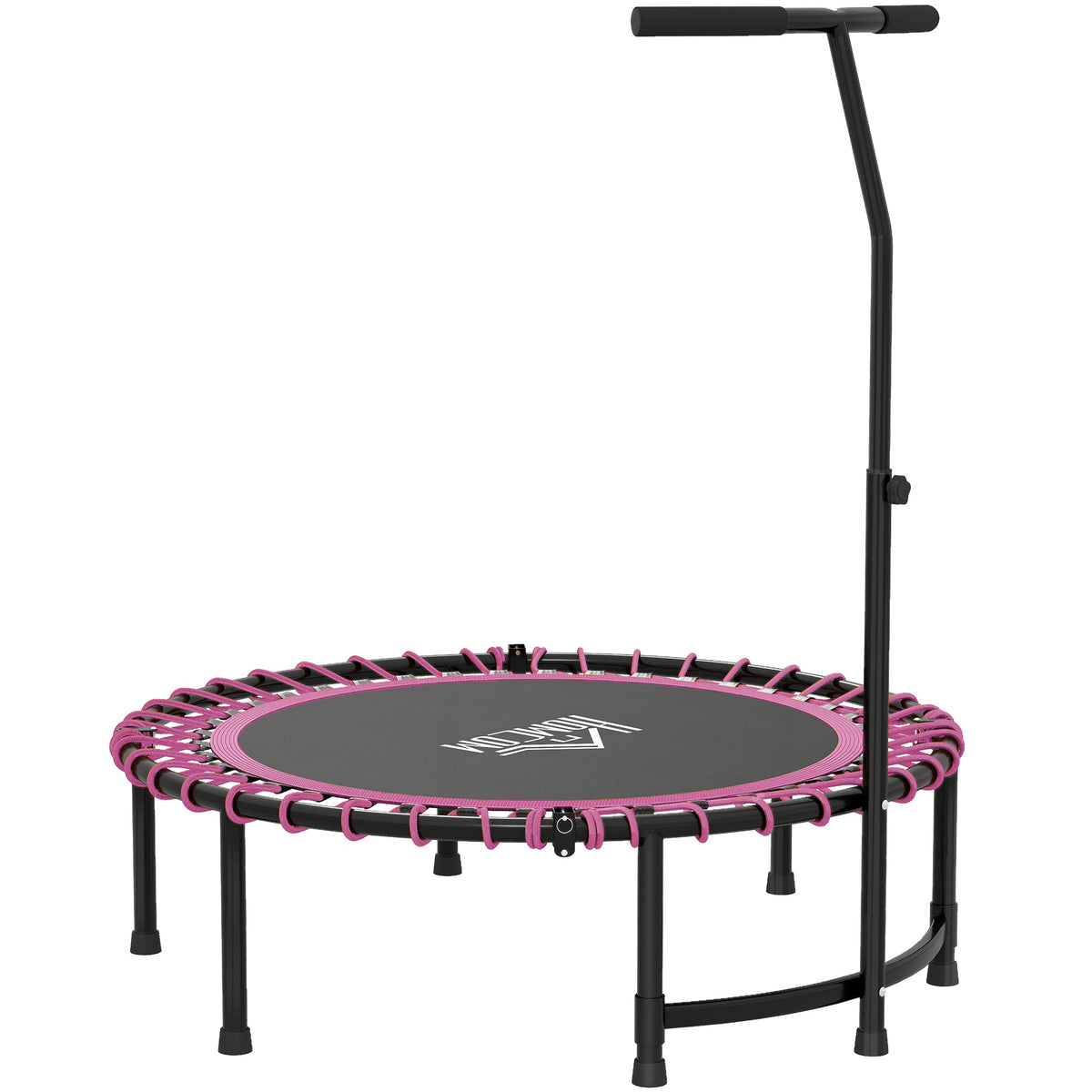 HOMCOM Mini Round Trampoline with Adjustable Handle - Green
