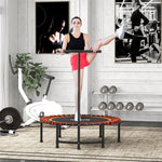 HOMCOM Mini Round Trampoline with Adjustable Handle - Green