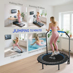 HOMCOM 48" Foldable Mini Fitness Trampoline - Black