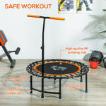 HOMCOM 40" Mini Fitness Trampoline with Handle - Black