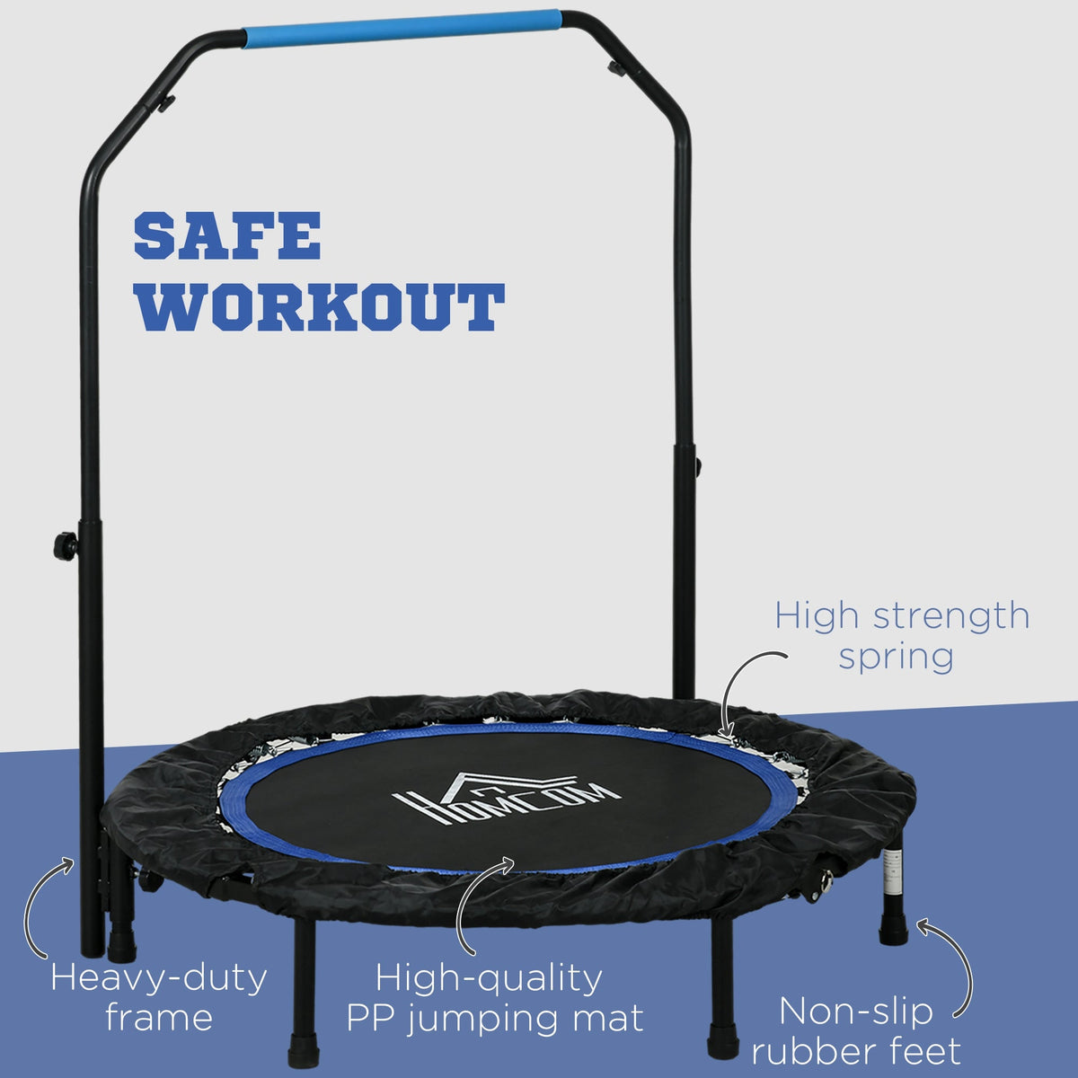 HOMCOM 40" Foldable Mini Fitness Trampoline - Black